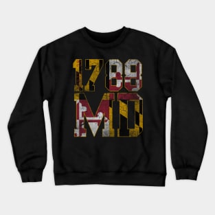 Maryland 1788 Flag Vintage Fade Crewneck Sweatshirt